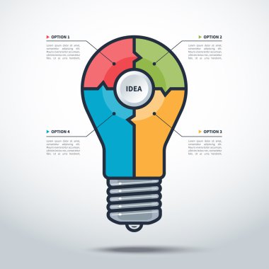 Modern yaratıcı ampul stil infographics şablonu