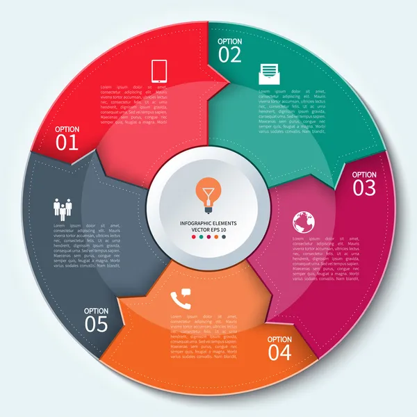 Cercle d'infographie d'entreprise moderne — Image vectorielle