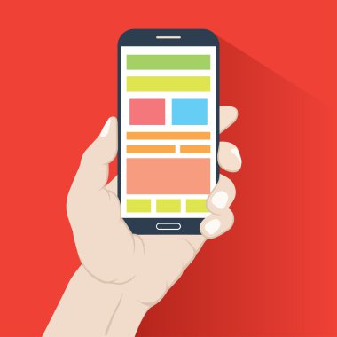 el smartphone. düz tasarım