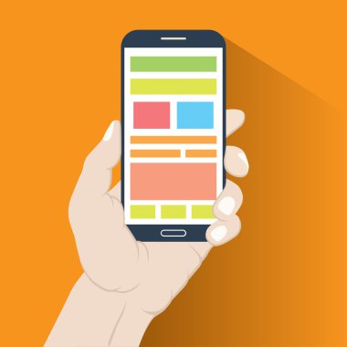 el smartphone. düz tasarım