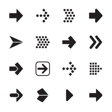 ok işareti simgesi üzerinde izole beyaz arka plan ayarlamak.