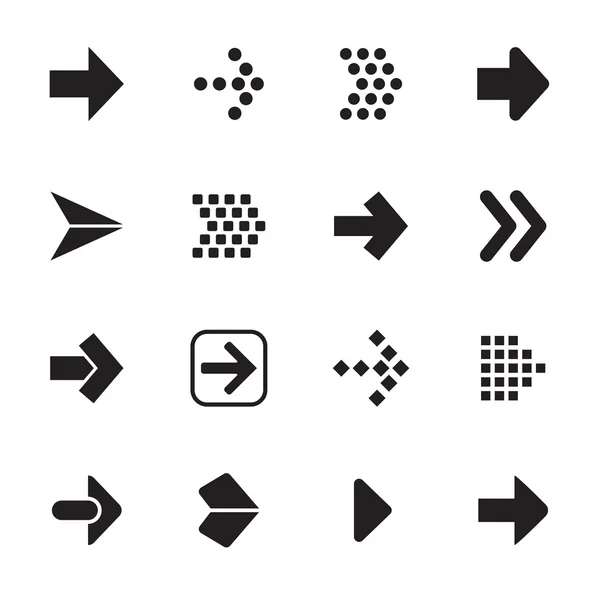 Sinal de seta ícone conjunto isolado no fundo branco . —  Vetores de Stock