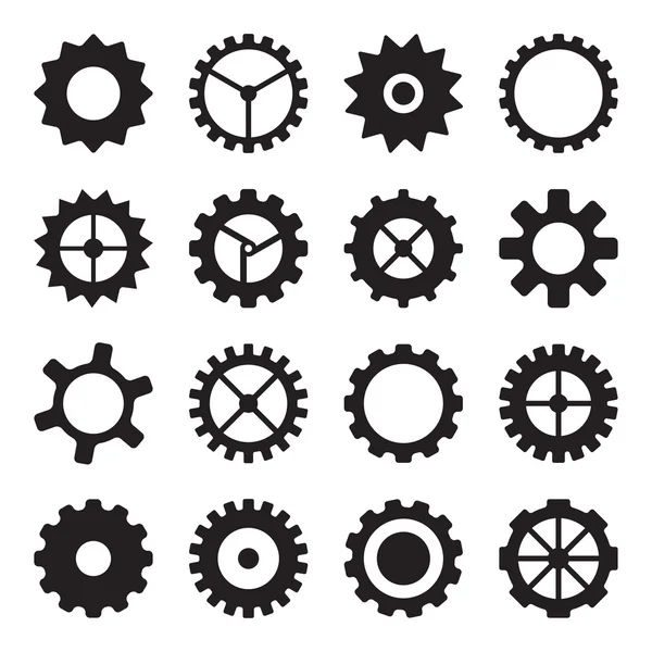Set of cogwheels, pinions and gears — Stock Vector