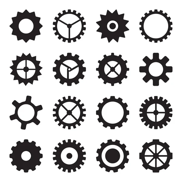 Juego de ruedas dentadas, piñones y engranajes Ilustración De Stock