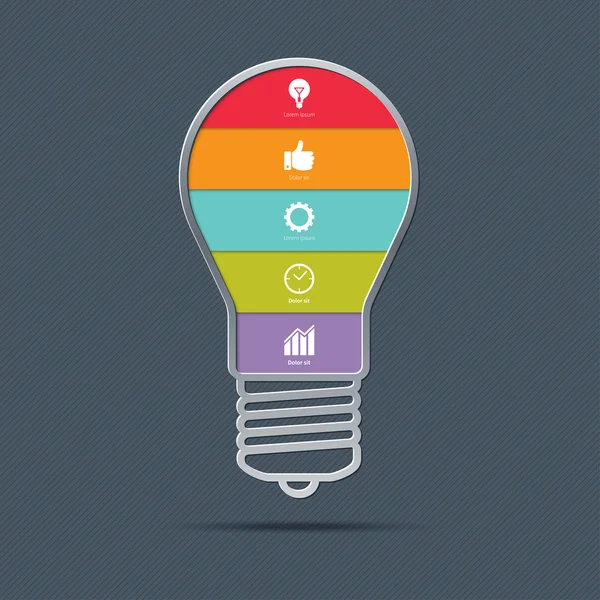 Concepto de infografía de bombillas — Vector de stock