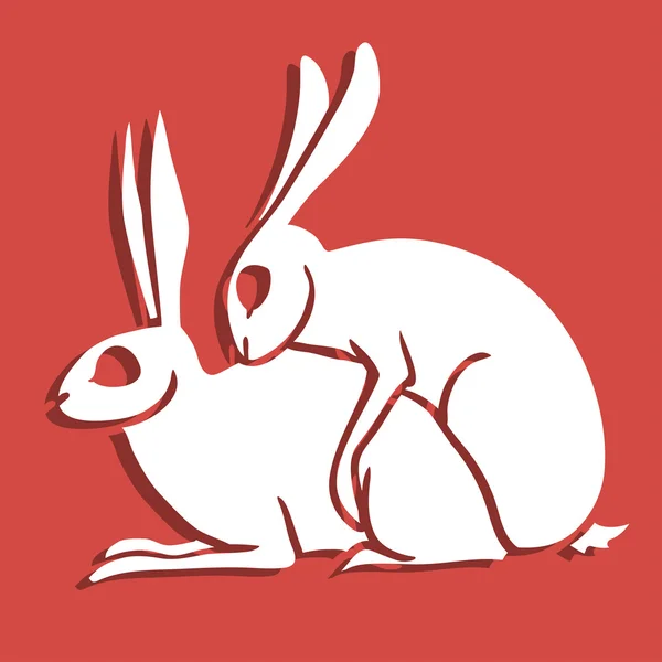 Iki hızlı tavşan 10 — Stok Vektör