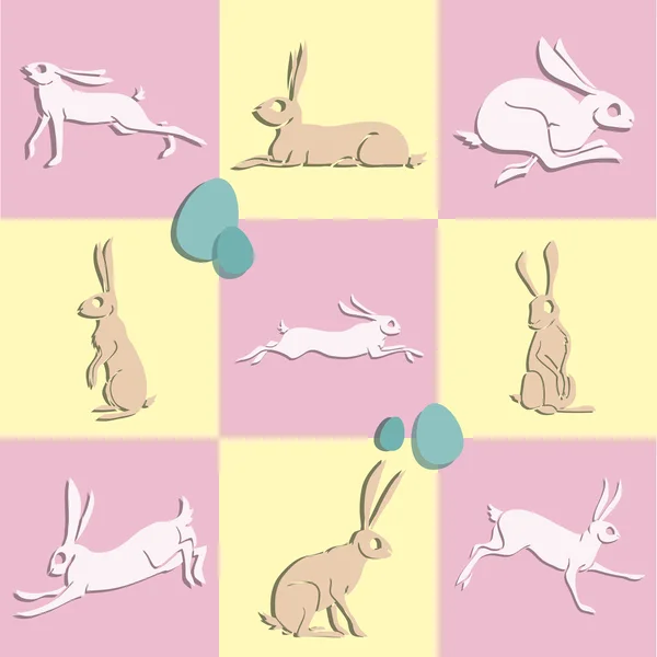 Lapins de Pâques jeûnent — Image vectorielle