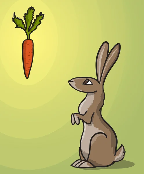 Coniglio con carota — Vettoriale Stock