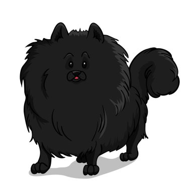Pomeranian dog black clipart