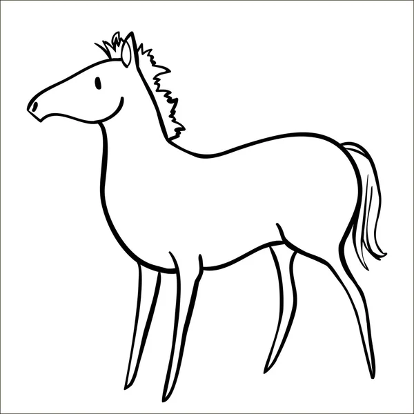 Silueta Pony — Vector de stock