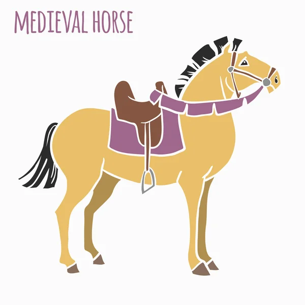 Caballo de guerra mediavel — Vector de stock