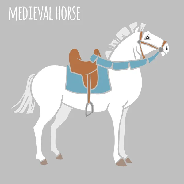 Caballo de guerra mediavel — Vector de stock