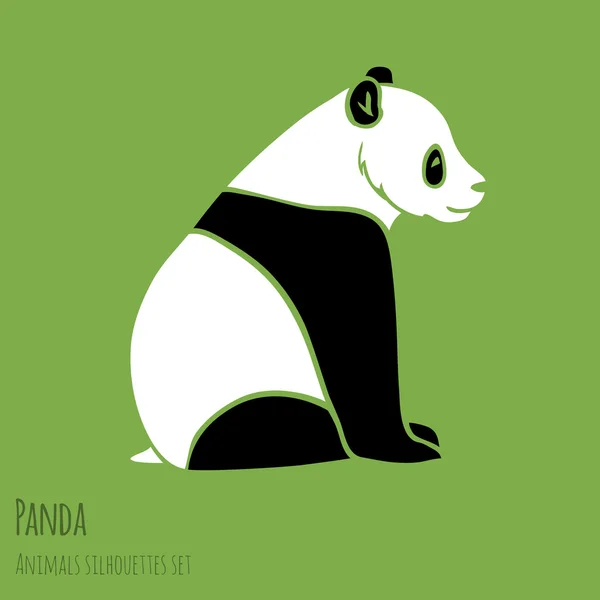 Set dari siluet Vektor Panda Stok Ilustrasi Bebas Royalti