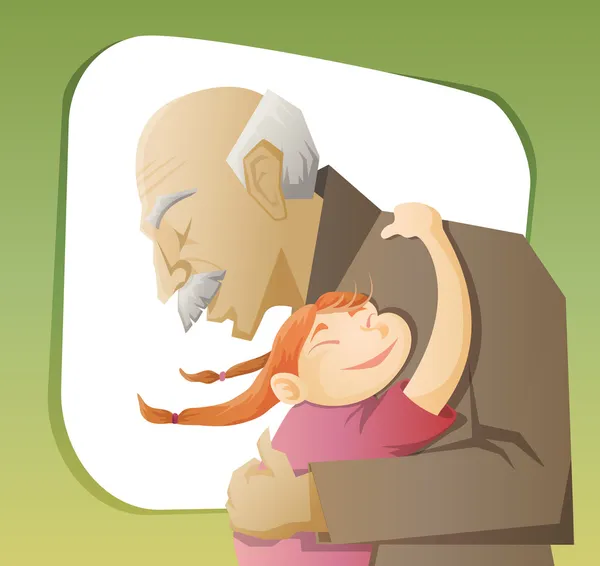 Grandfather and grandchild — Stock Vector