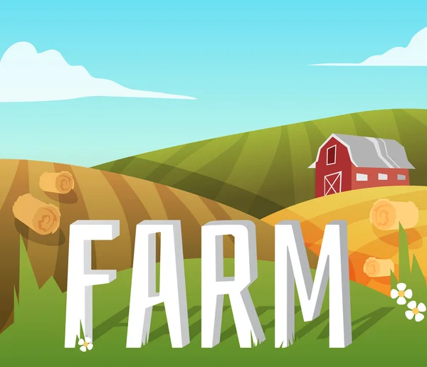 Farm landscape — Stock Vector