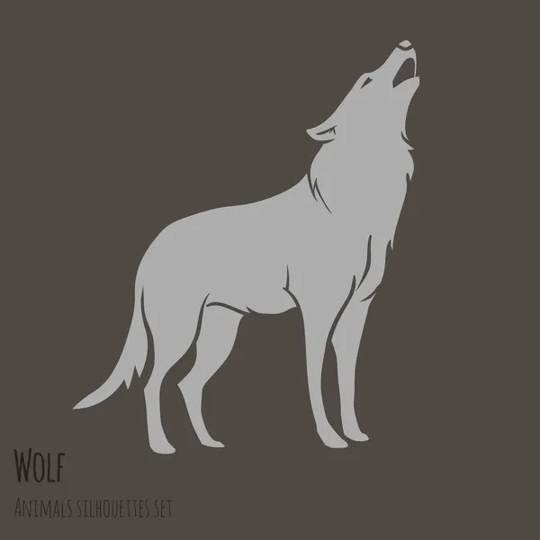 Grey Wolf Silhouette Stock Illustration