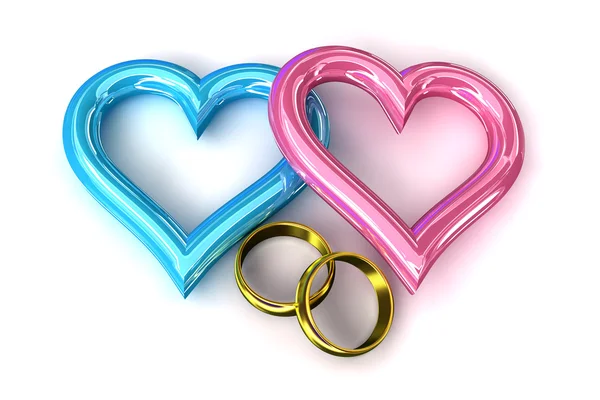 Rings heart gold — Stock Photo, Image