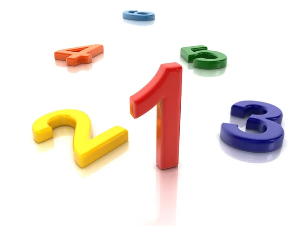 Colorful Numbers first — Stock Photo, Image