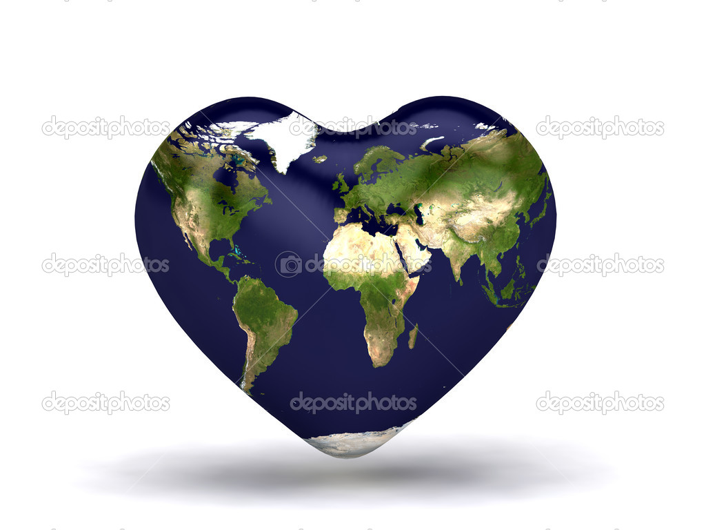 Heart world map