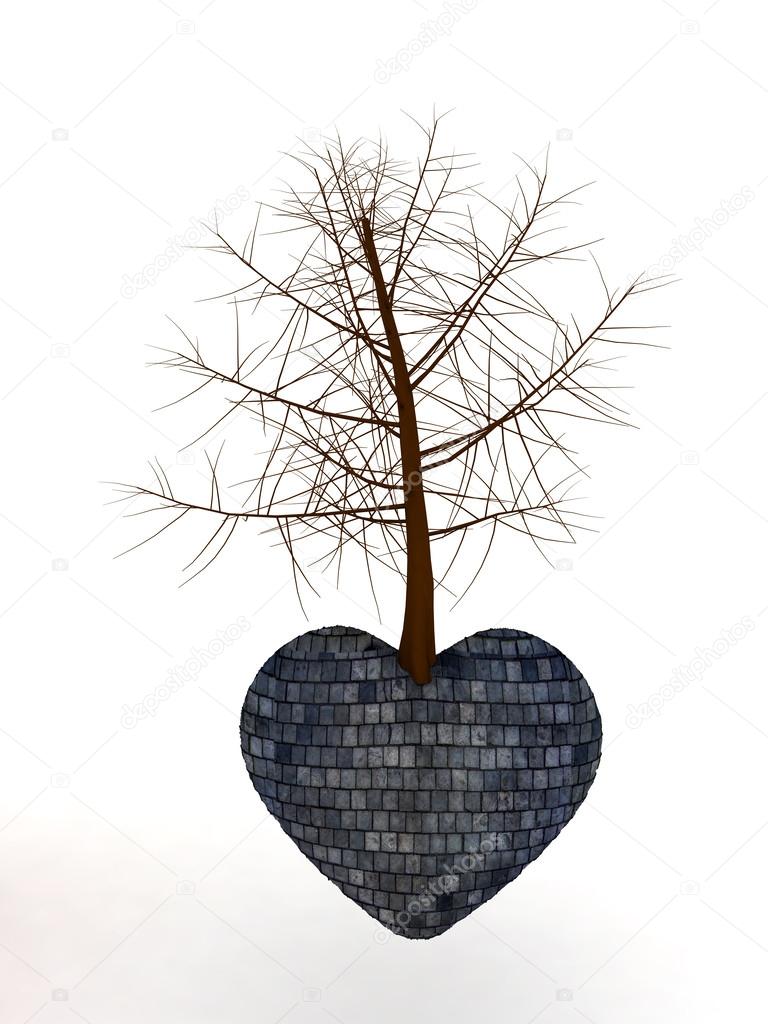 Stone heart tree