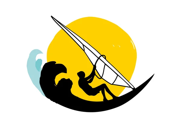 Icona del windsurf — Vettoriale Stock