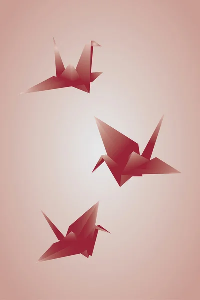 Grúas de origami — Vector de stock