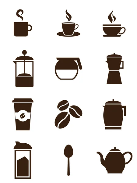 Ícones de café e chá — Vetor de Stock