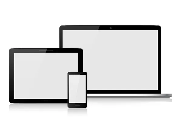 Computer portatile, tablet, smartphone — Vettoriale Stock