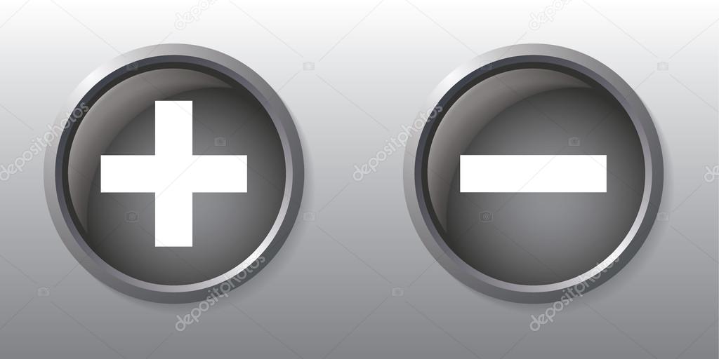 Plus and minus sign buttons
