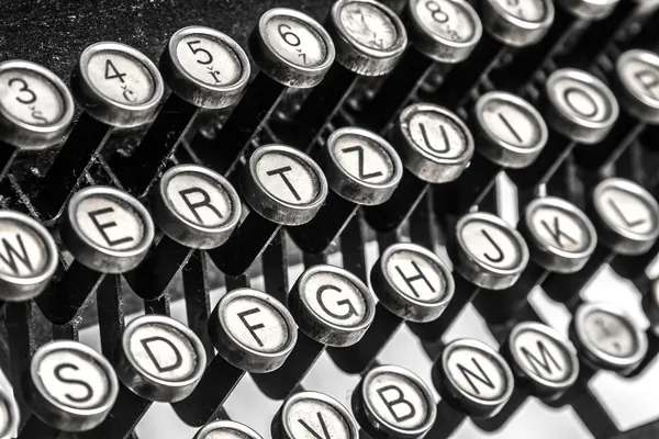 Vecchie chiavi della macchina da scrivere — Foto Stock