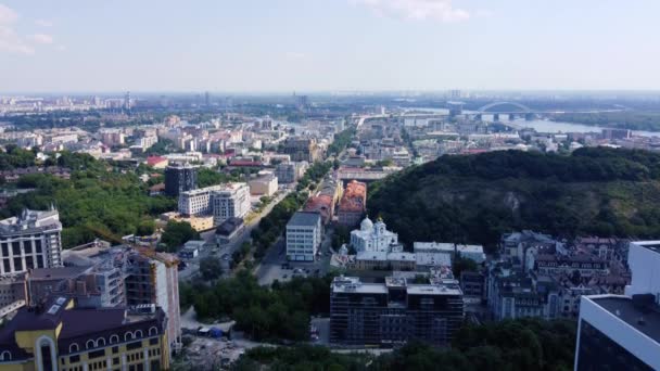 Kel Dağ Zümrüt Tepeler Nizhniy Val Gün Batımından Önce Kiev — Stok video