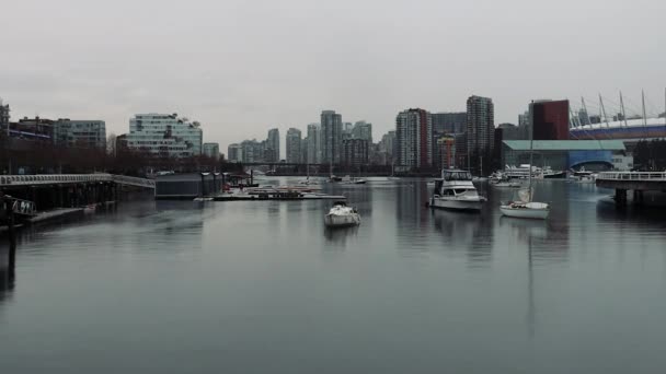 Stadium Vancouver Illuminated Form Ukrainian Flag — Stock Video