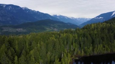 Tepelerin üst manzarası kayaların arkasındaki ormanlarla kaplıydı.