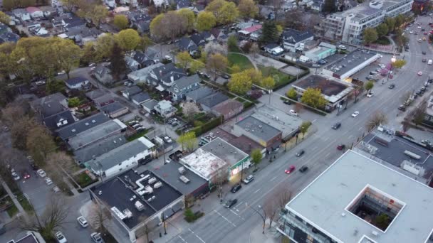 Αεροφωτογραφία Της Εθνικής Οδού Στο Βανκούβερ Ένα Ηλιόλουστο Βράδυ — Αρχείο Βίντεο