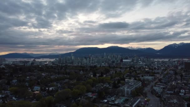 Voe Sobre Rodovia Vancouver Durante Pôr Sol Com Uma Bela — Vídeo de Stock