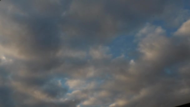 Orange Grey Clouds Blue Sky Timelapse — Stock Video