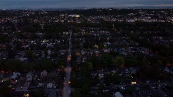 Top View Highway Residential Area Canada Dusk — 图库视频影像