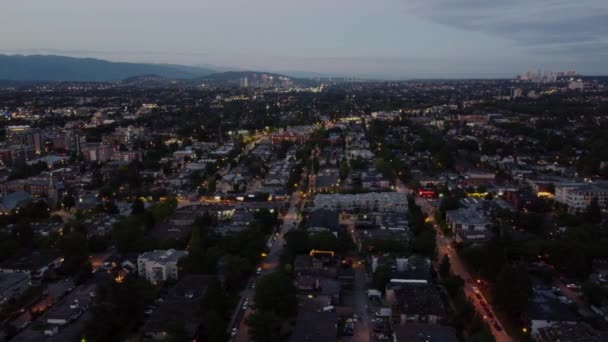 Fly Residential Area Vancouver Dusk Summer — Wideo stockowe