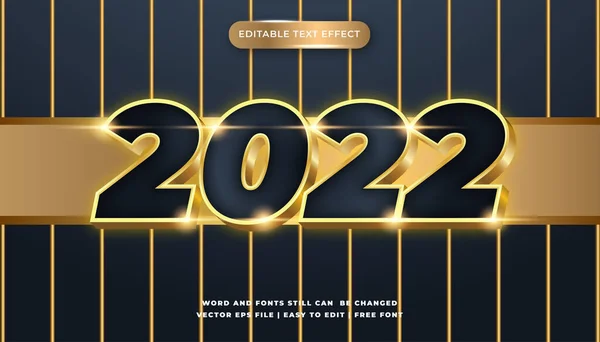 Mutlu Yıllar 2022 Siyah Arka Planda Beyaz Altın Sayılar Bayram — Stok Vektör