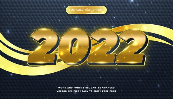 Mutlu Yıllar 2022 Siyah Arka Planda Beyaz Altın Sayılar Bayram — Stok Vektör