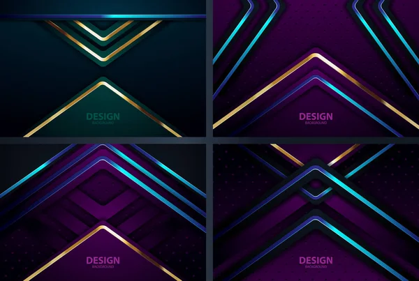 Goud Banner Abstract Vector Achtergrond Bord Voor Tekst Boodschap Ontwerp — Stockvector