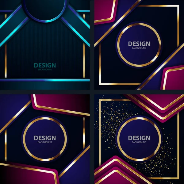 Goud Banner Abstract Vector Achtergrond Bord Voor Tekst Boodschap Ontwerp — Stockvector