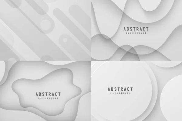 Banner Abstract Geometric White Gray Color Background Vector Illustration — Stock Vector