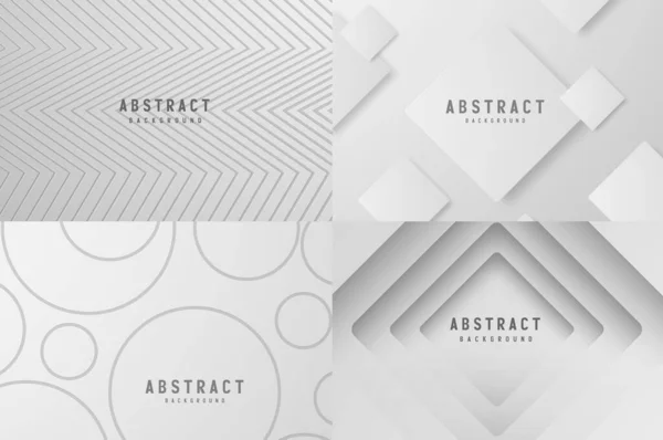 Banner Abstracto Geométrico Blanco Gris Color Fondo Vector Ilustración — Vector de stock