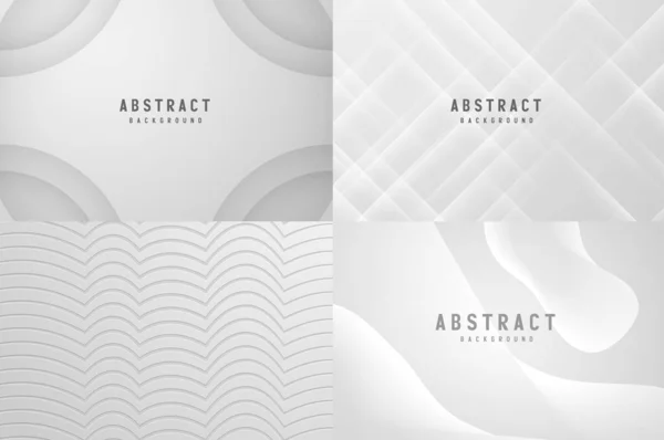 Banner Abstrato Geométrico Branco Cinza Cor Fundo Vetor Ilustração — Vetor de Stock