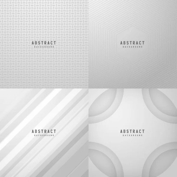 Banner Astratto Geometrico Bianco Grigio Sfondo Vettoriale Illustrazione — Vettoriale Stock