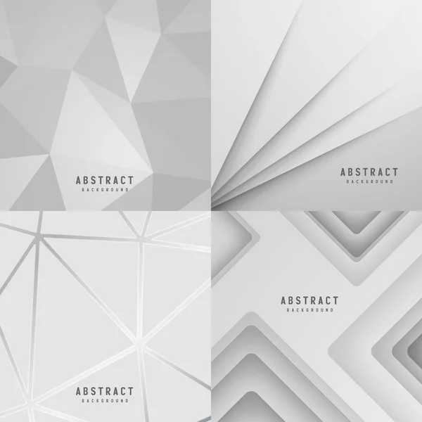 Banner Abstracto Geométrico Blanco Gris Color Fondo Vector Ilustración — Vector de stock