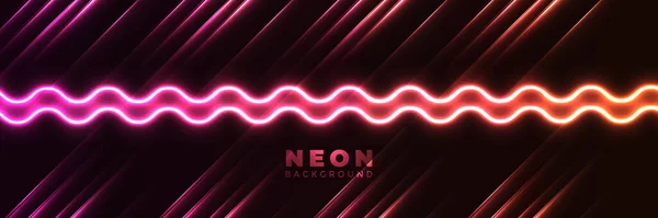 Neon Arkaplan Mavi Neon Oklu Soyut Parlak Afiş Yüksek Teknolojili — Stok Vektör