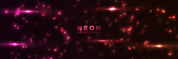 Neonové Pozadí Abstraktní Zářící Prapor Modrými Fialovými Neonovými Šípy Tech — Stockový vektor