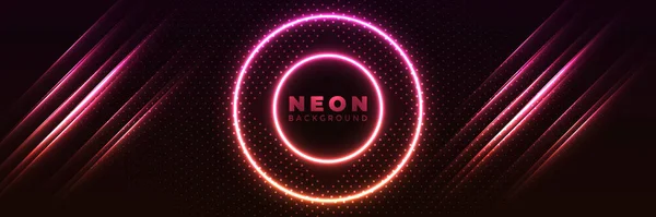 Neon Arkaplan Mavi Neon Oklu Soyut Parlak Afiş Yüksek Teknolojili — Stok Vektör